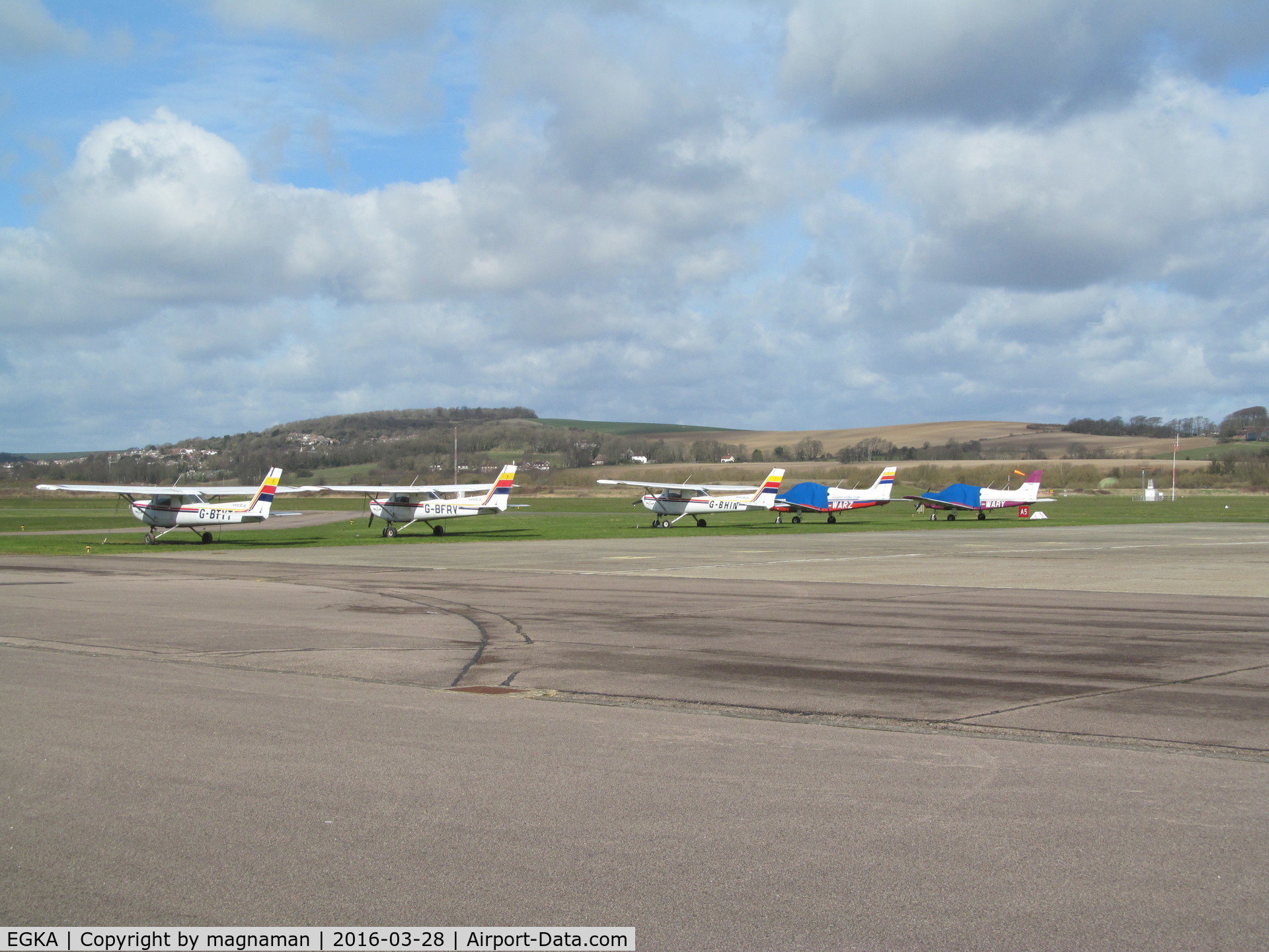 Shoreham Airport, Shoreham United Kingdom (EGKA) - part of line up on apron