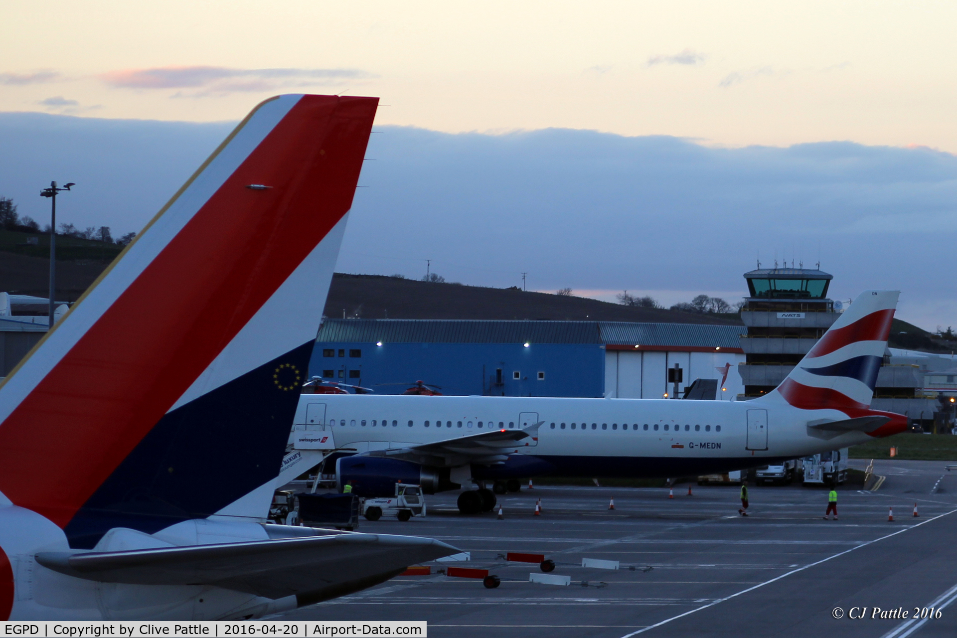 Aberdeen Airport, Aberdeen, Scotland United Kingdom (EGPD) - View of the gates and main apron at Aberdeen EGPD