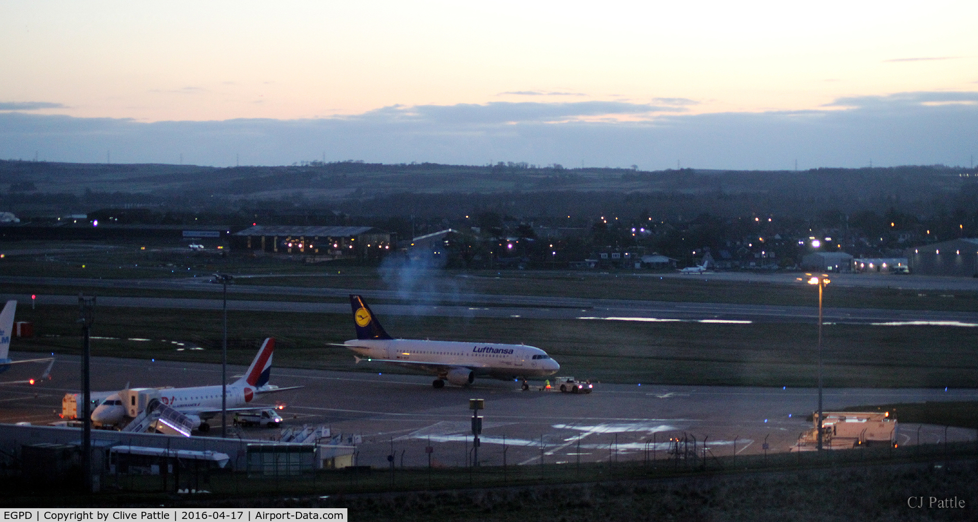 Aberdeen Airport, Aberdeen, Scotland United Kingdom (EGPD) - Dusk view at Aberdeen EGPD