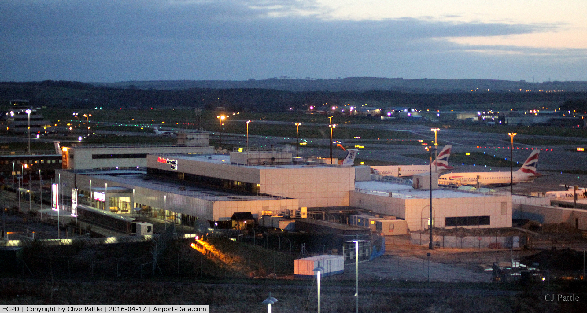 Aberdeen Airport, Aberdeen, Scotland United Kingdom (EGPD) - Dusk terminal view at Aberdeen EGPD