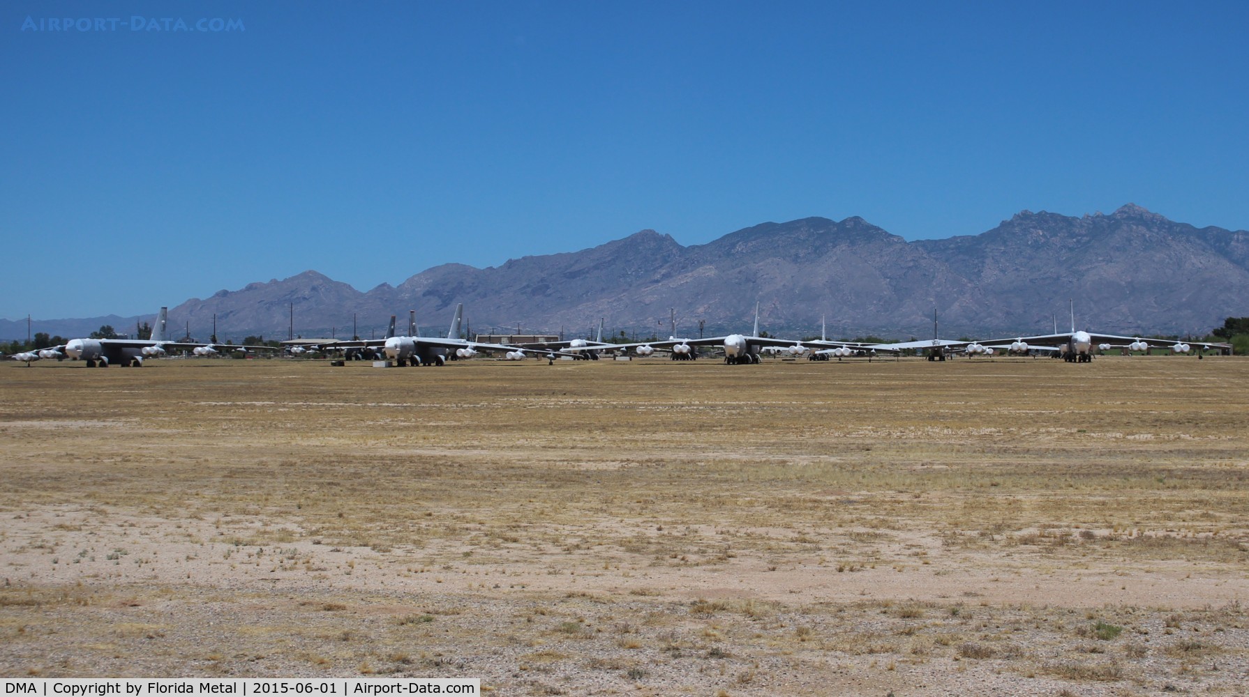 Davis Monthan Afb Airport (DMA) - B-52s lined up in the boneyard