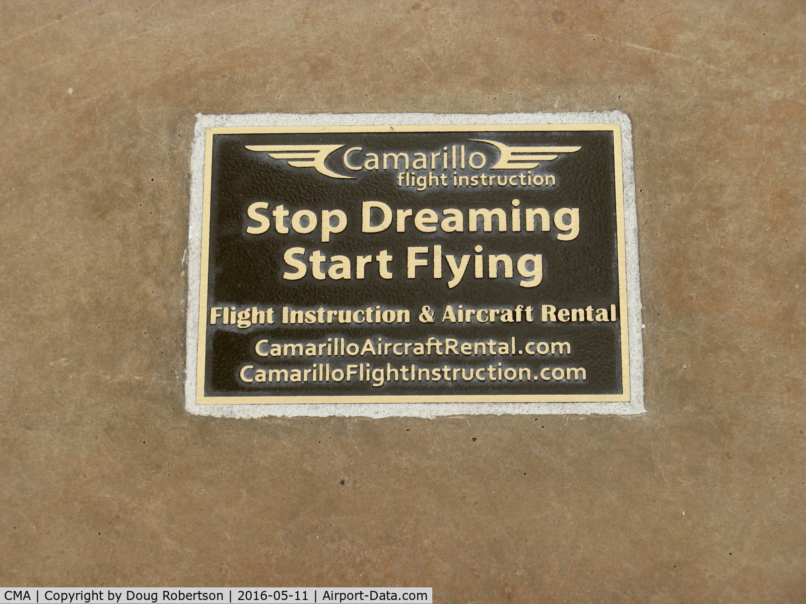 Camarillo Airport (CMA) - Camarillo Flight Instruction Tribute Plaque at CMA Aircraft Public View Park
