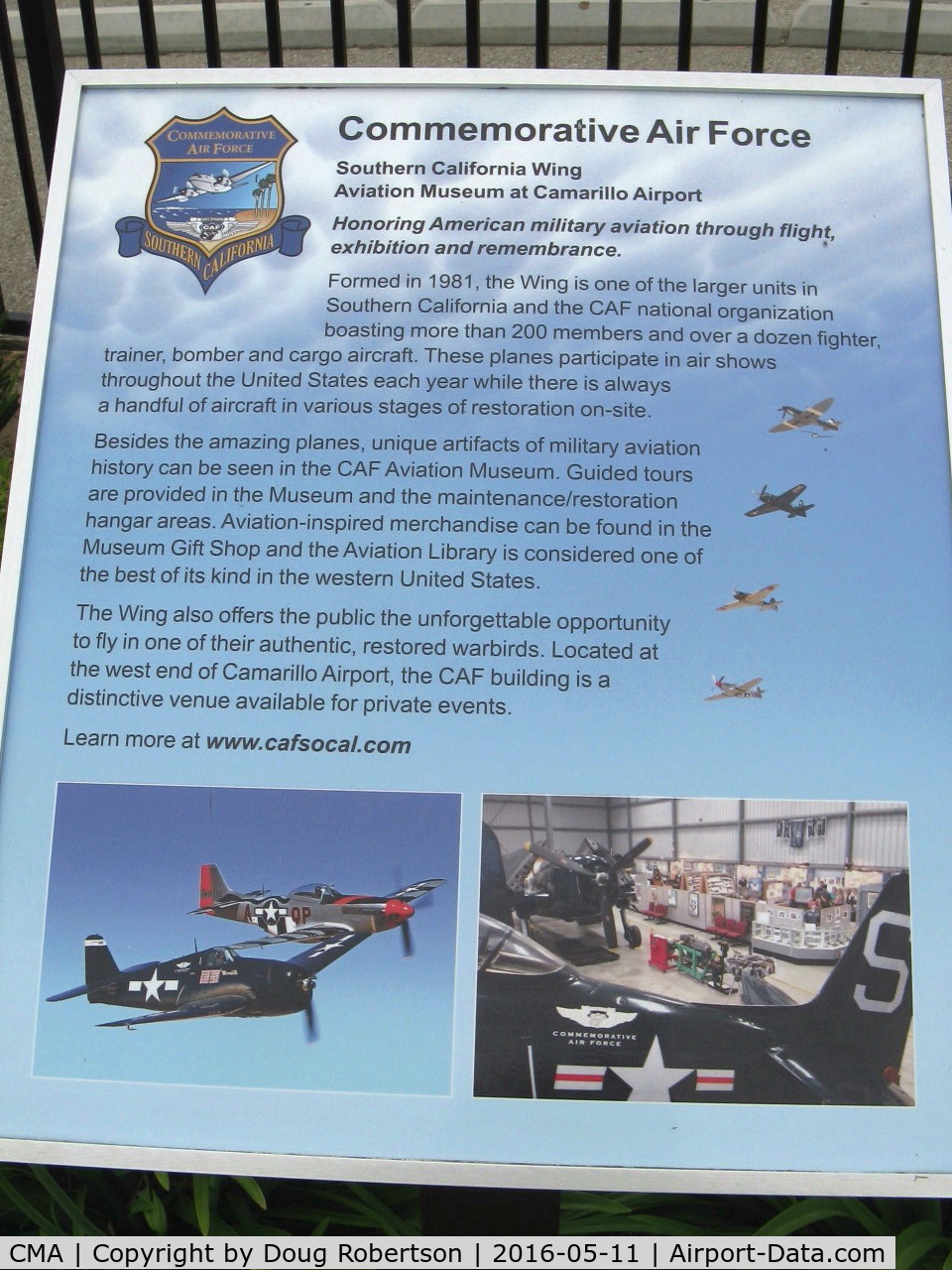 Camarillo Airport (CMA) - Commemorative Air Force-Southern California Wing- CMA-based info at CMA Aircraft Public View Park