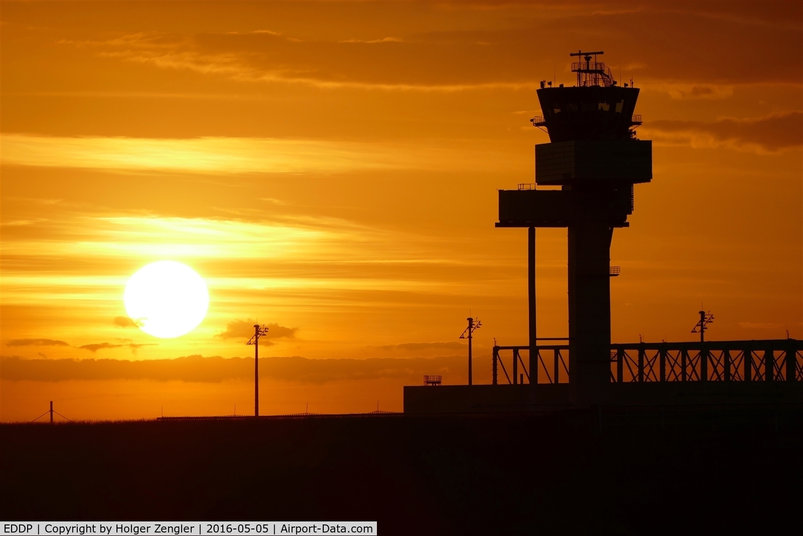 Leipzig/Halle Airport, Leipzig/Halle Germany (EDDP) - Leipzig tower in last sunlight.....
