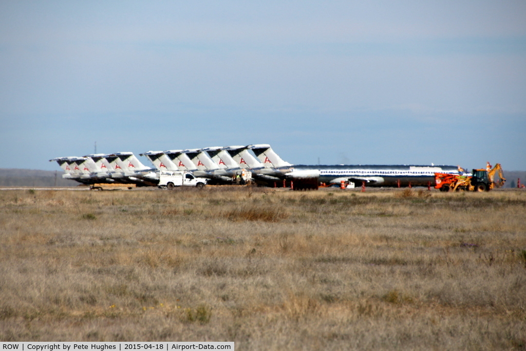 Roswell International Air Center Airport (ROW) - American Airlines DC9-8x line up at Roswell New Mexico
