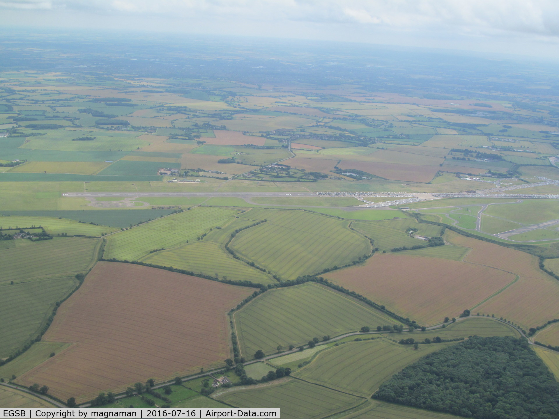 Bedford Castle Mill Airport, Bedford, England United Kingdom (EGSB) - Only part of old runway now used - viewed on way from Cambridge to Exeter