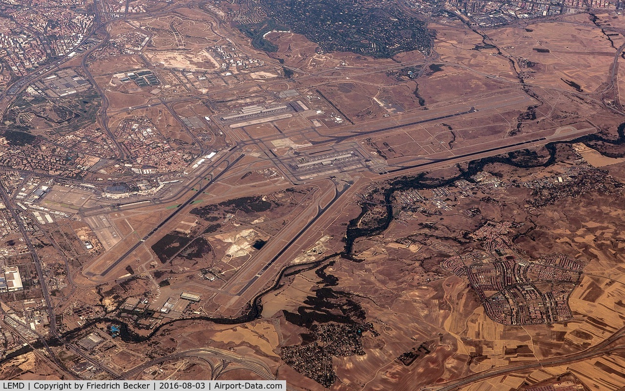 Barajas International Airport, Madrid Spain (LEMD) - view from 33.000 ft