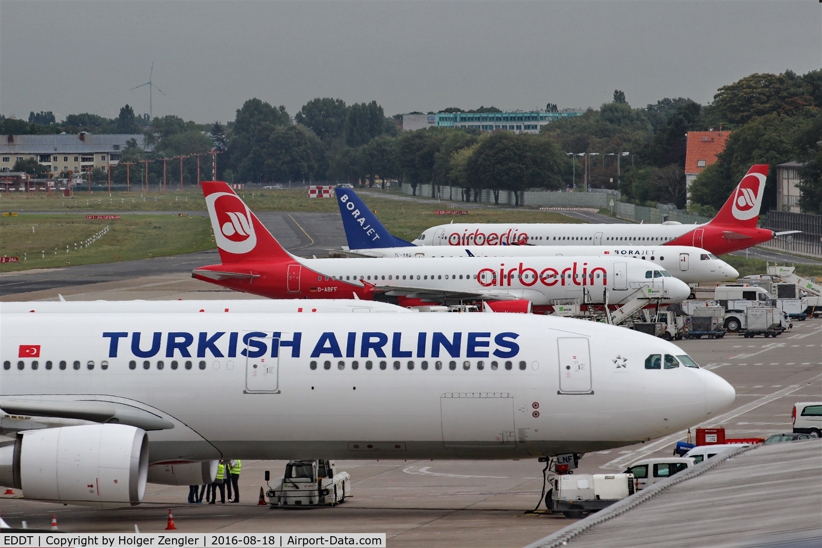 Tegel International Airport (closing in 2011), Berlin Germany (EDDT) - Turkish-German parity on apron....
