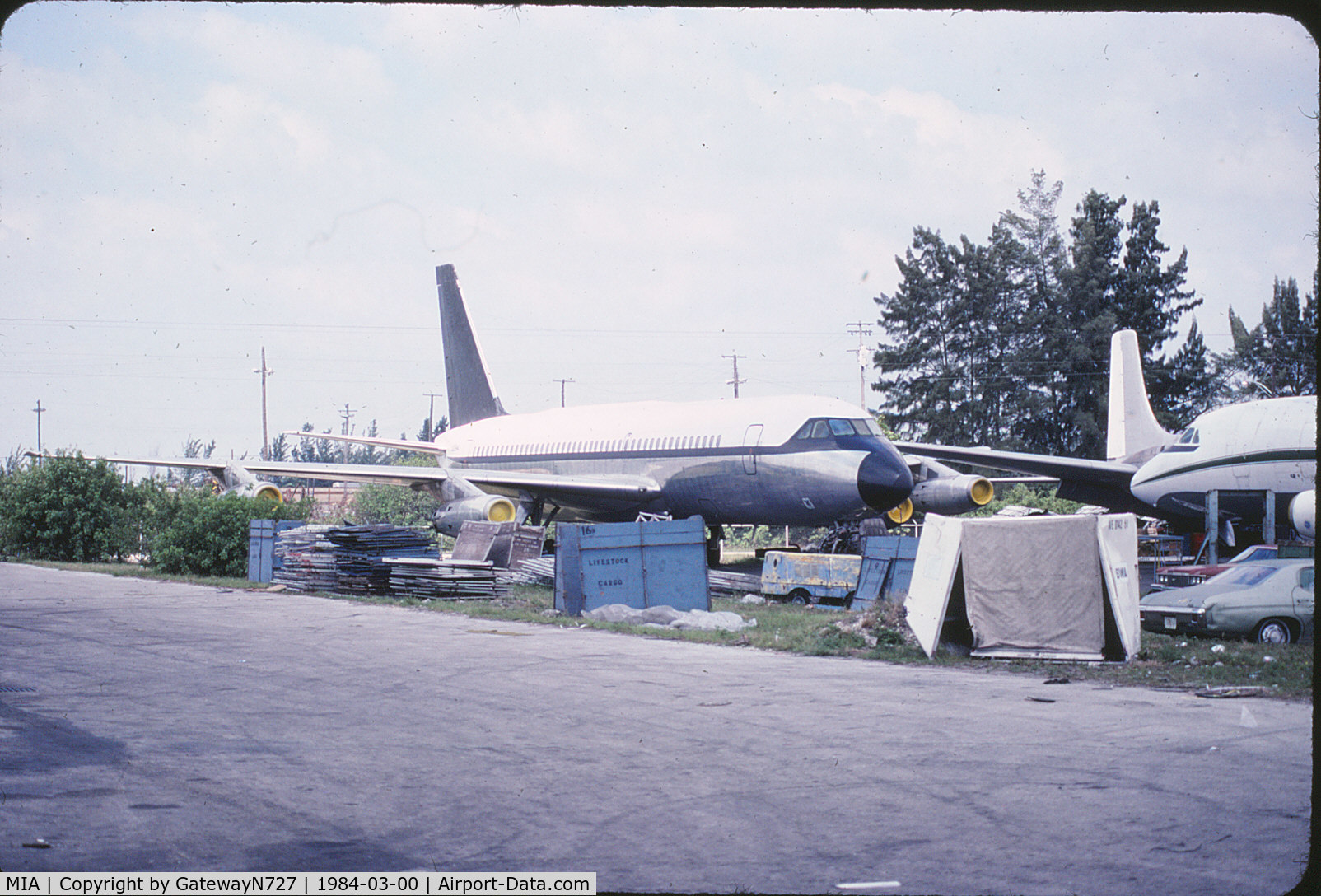 Miami International Airport (MIA) - Unidentified Convair 880 at Corrosion Corner.