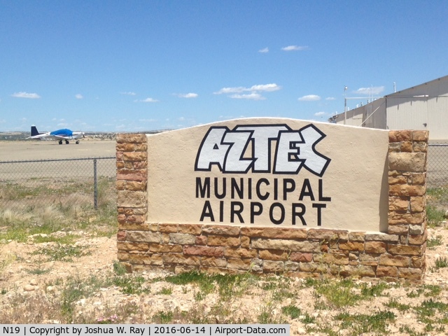Aztec Municipal Airport (N19) - This is the new Aztec Municipal Airport sign designed and constructed by Ed Kotyk. 