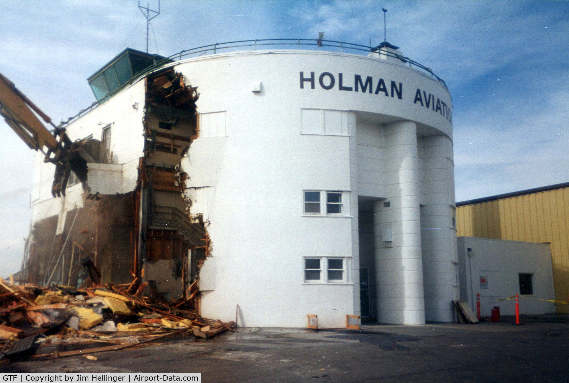 Great Falls International Airport (GTF) - The original art-deco style terminal being torn down in the late 1990's.