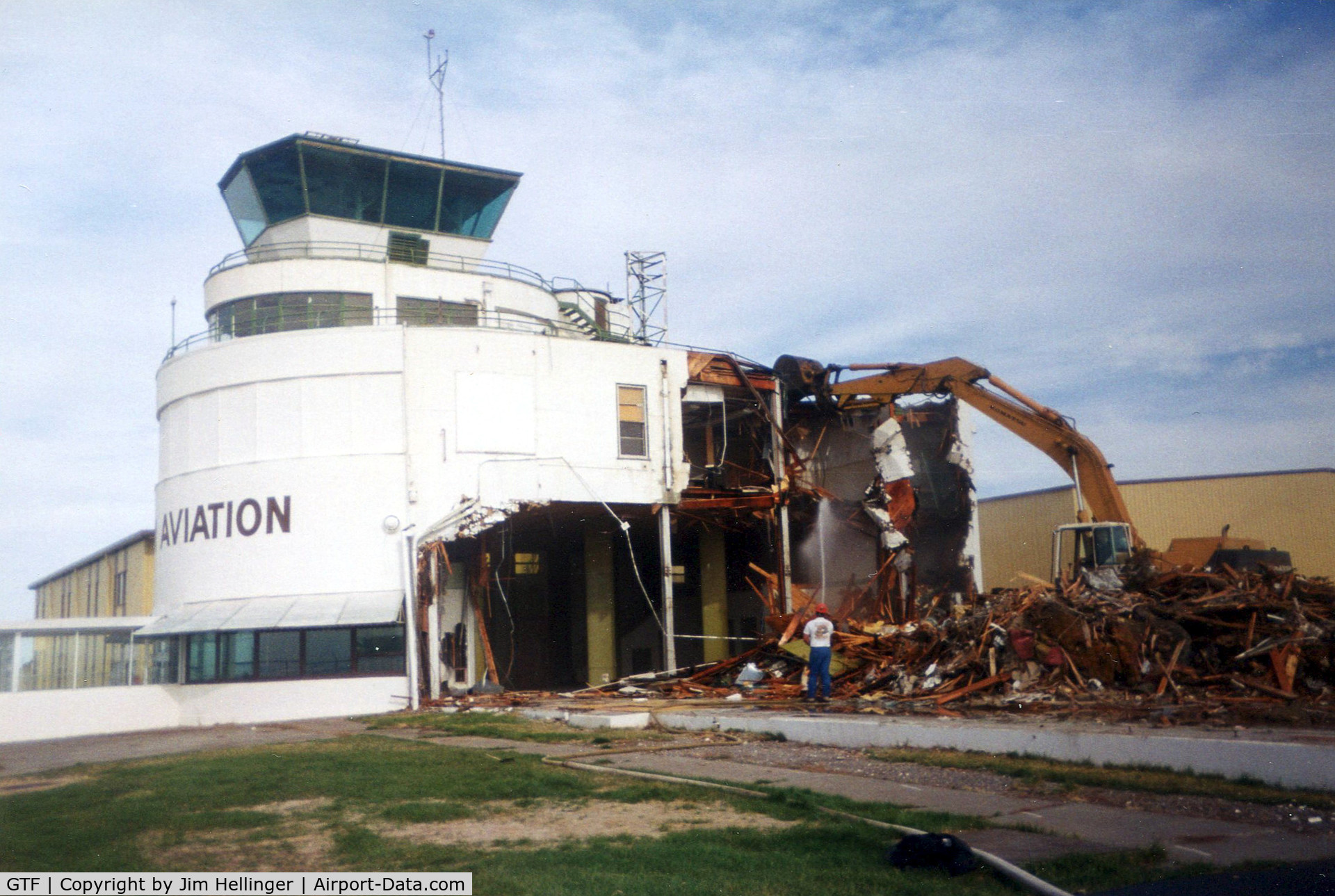 Great Falls International Airport (GTF) - The original art-deco style terminal being torn down in the late 90's.