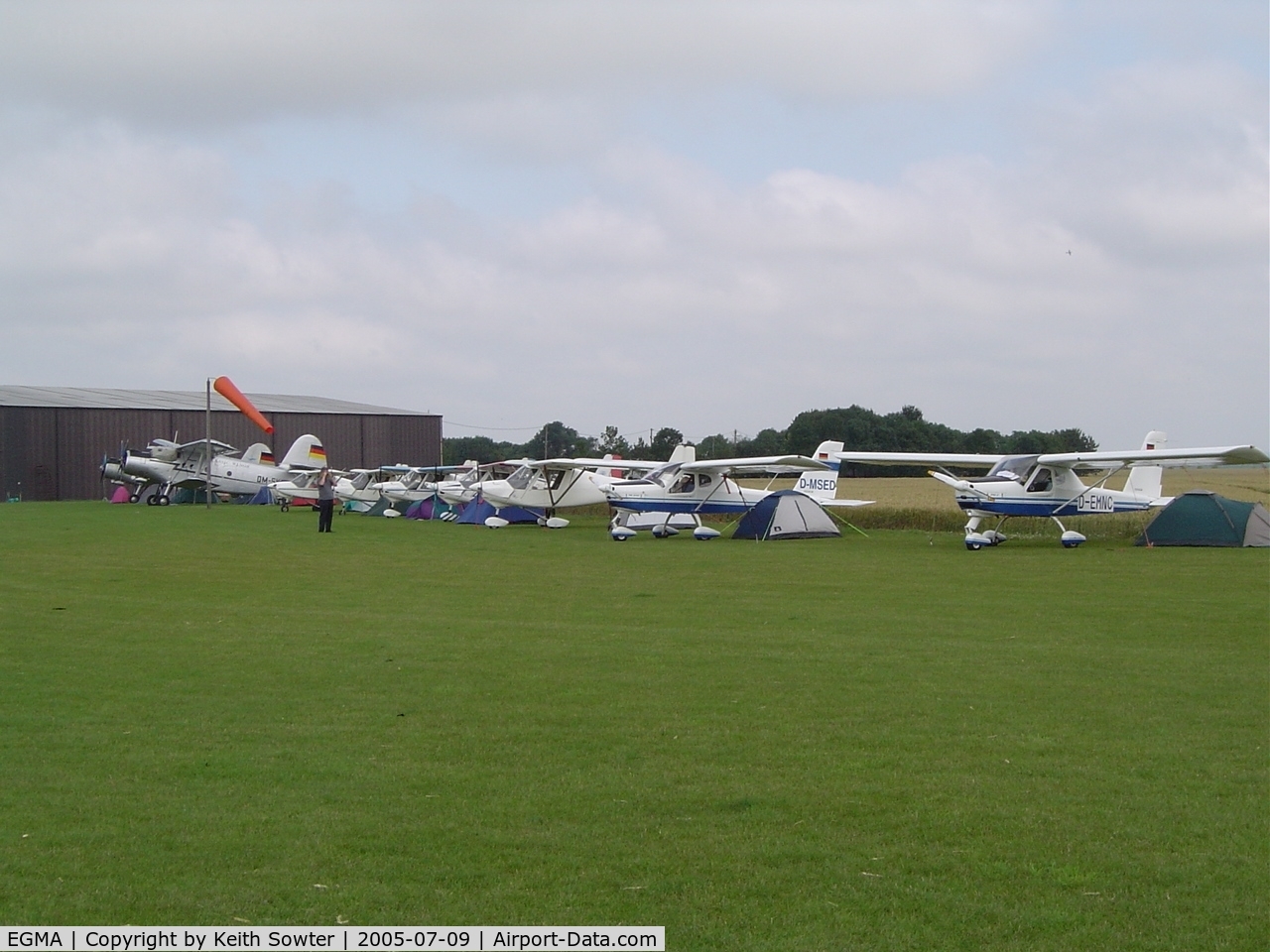 Fowlmere Airport, Cambridge, England United Kingdom (EGMA) - Line up of visitors
