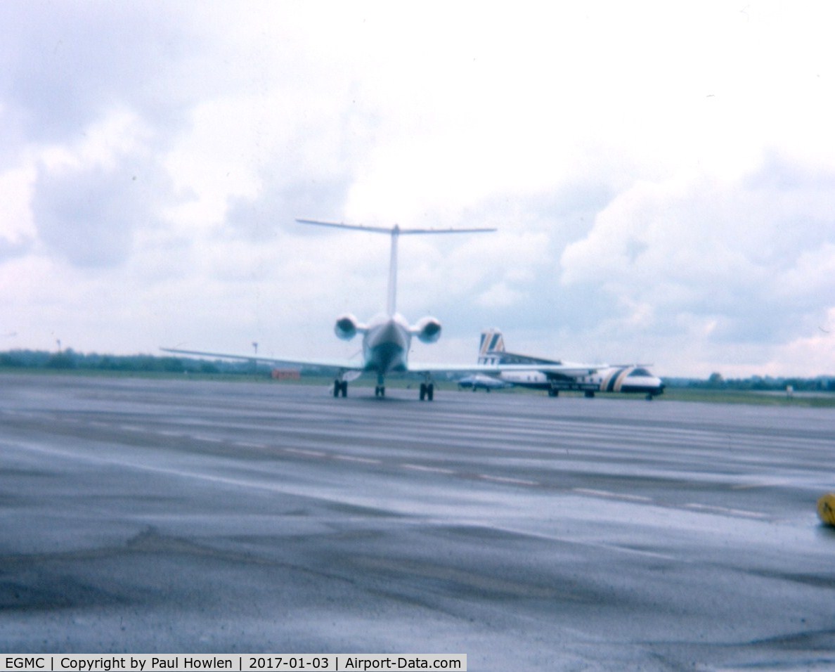 London Southend Airport, Southend-on-Sea, England United Kingdom (EGMC) - View over ramp with Gulfstream II and British Air Ferries Handley Page Herald