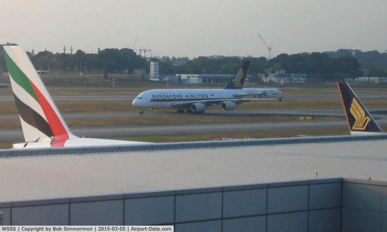Singapore Changi Airport, Changi Singapore (WSSS) - Airbus A380 arriving at Changi Airport