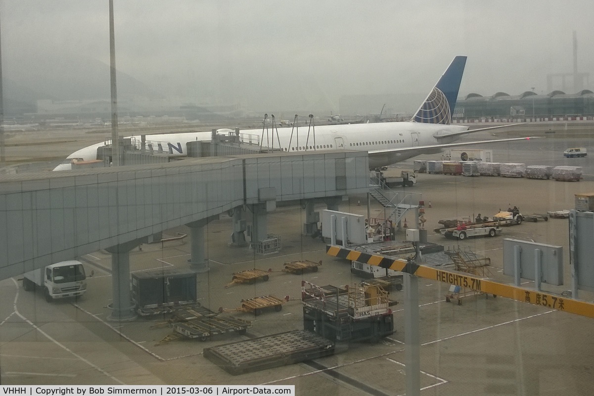 Hong Kong International Airport, Hong Kong Hong Kong (VHHH) - UA896 preparing for the long flight from Hong Kong to Chicago O'Hare.