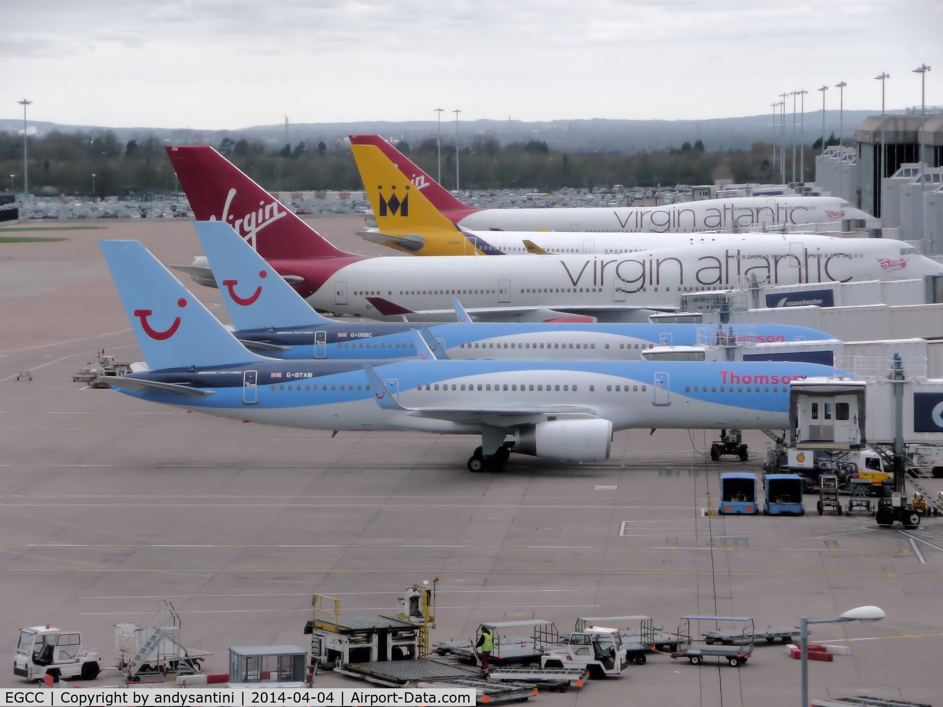 Manchester Airport, Manchester, England United Kingdom (EGCC) - VIR/MON/BAL on there stands/gates on T2 
