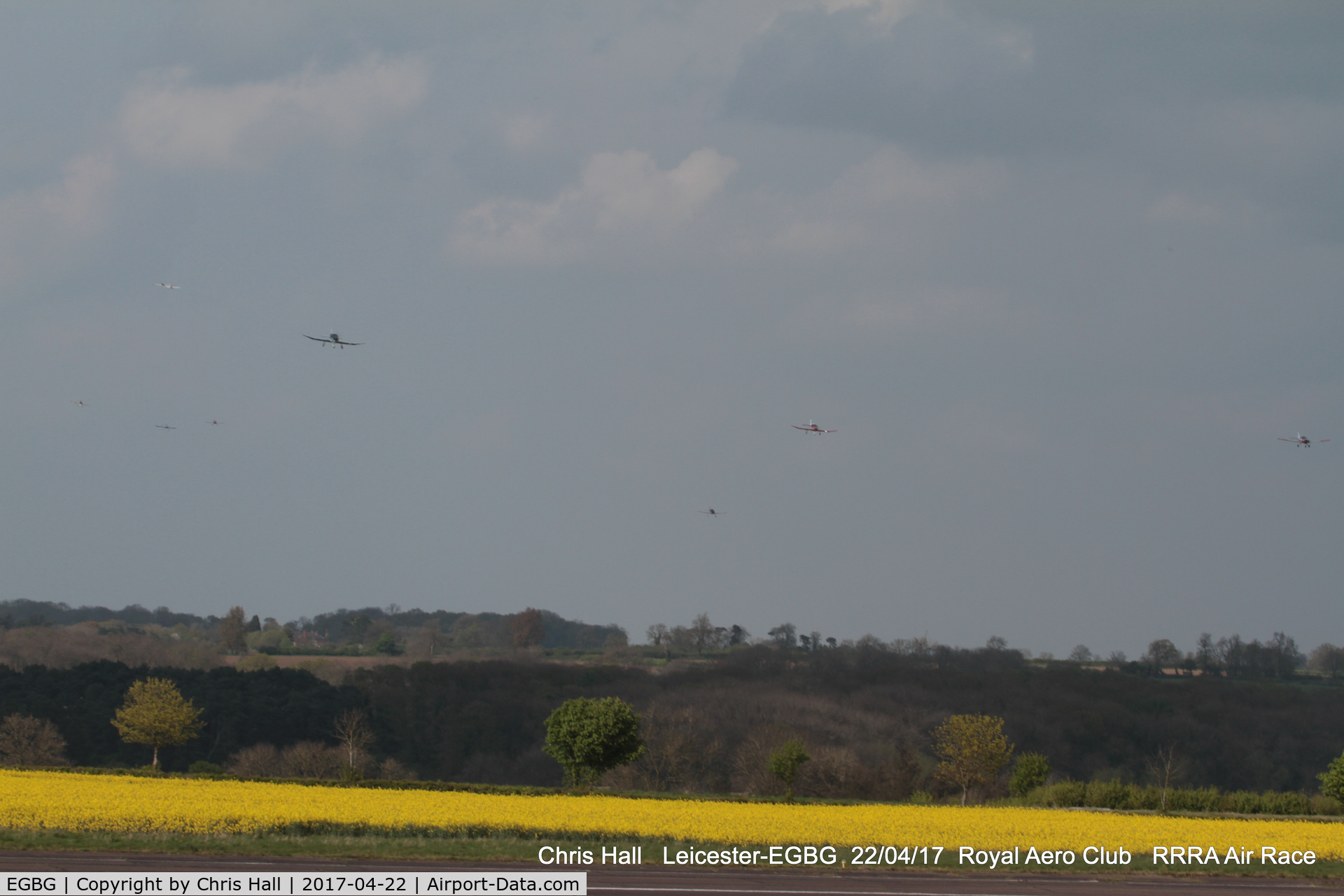Leicester Airport, Leicester, England United Kingdom (EGBG) - seven aircraft dash for the finish line in the Royal Aero Club 3R's air race at Leicester