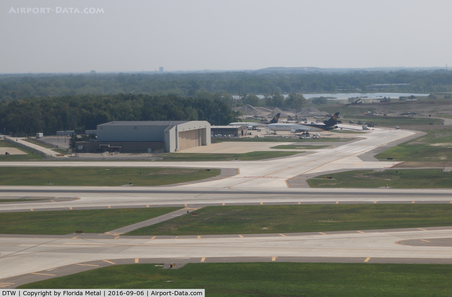 Detroit Metropolitan Wayne County Airport (DTW) - Departing Detroit with UPS area