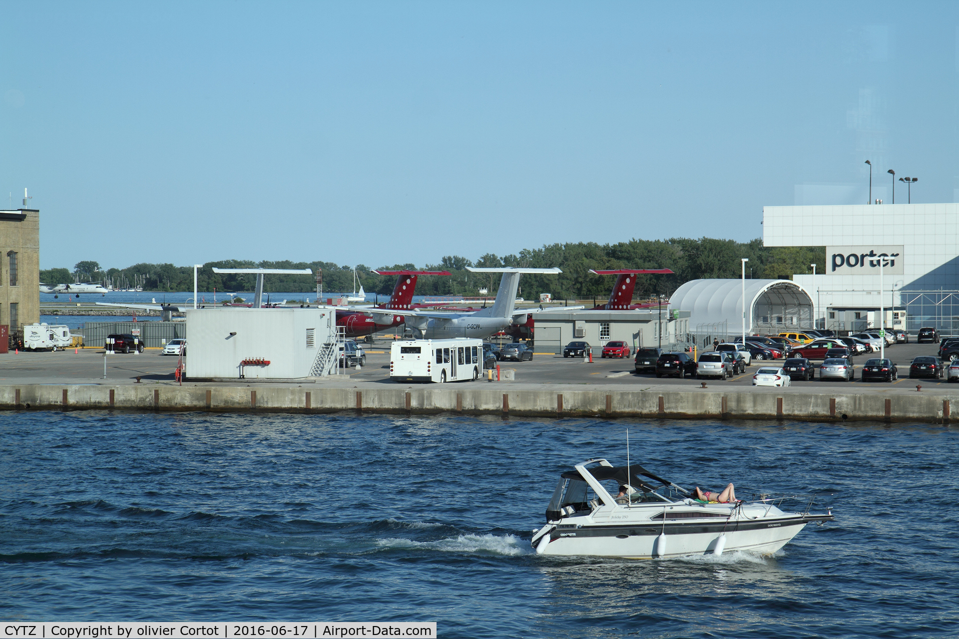 Toronto City Centre Airport, Toronto, Ontario Canada (CYTZ) - A view on the parking, from the ferry