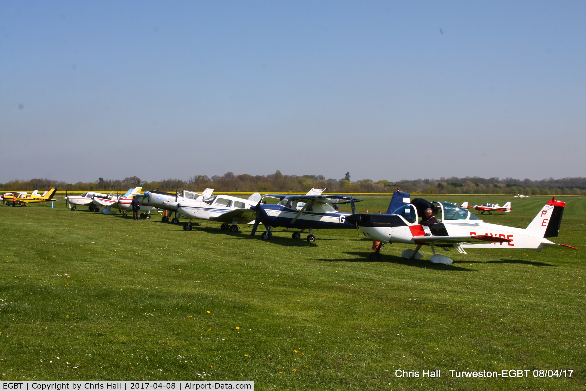Turweston Aerodrome Airport, Turweston, England United Kingdom (EGBT) - visitors at the Beagle Pup 50th anniversary celebration fly in