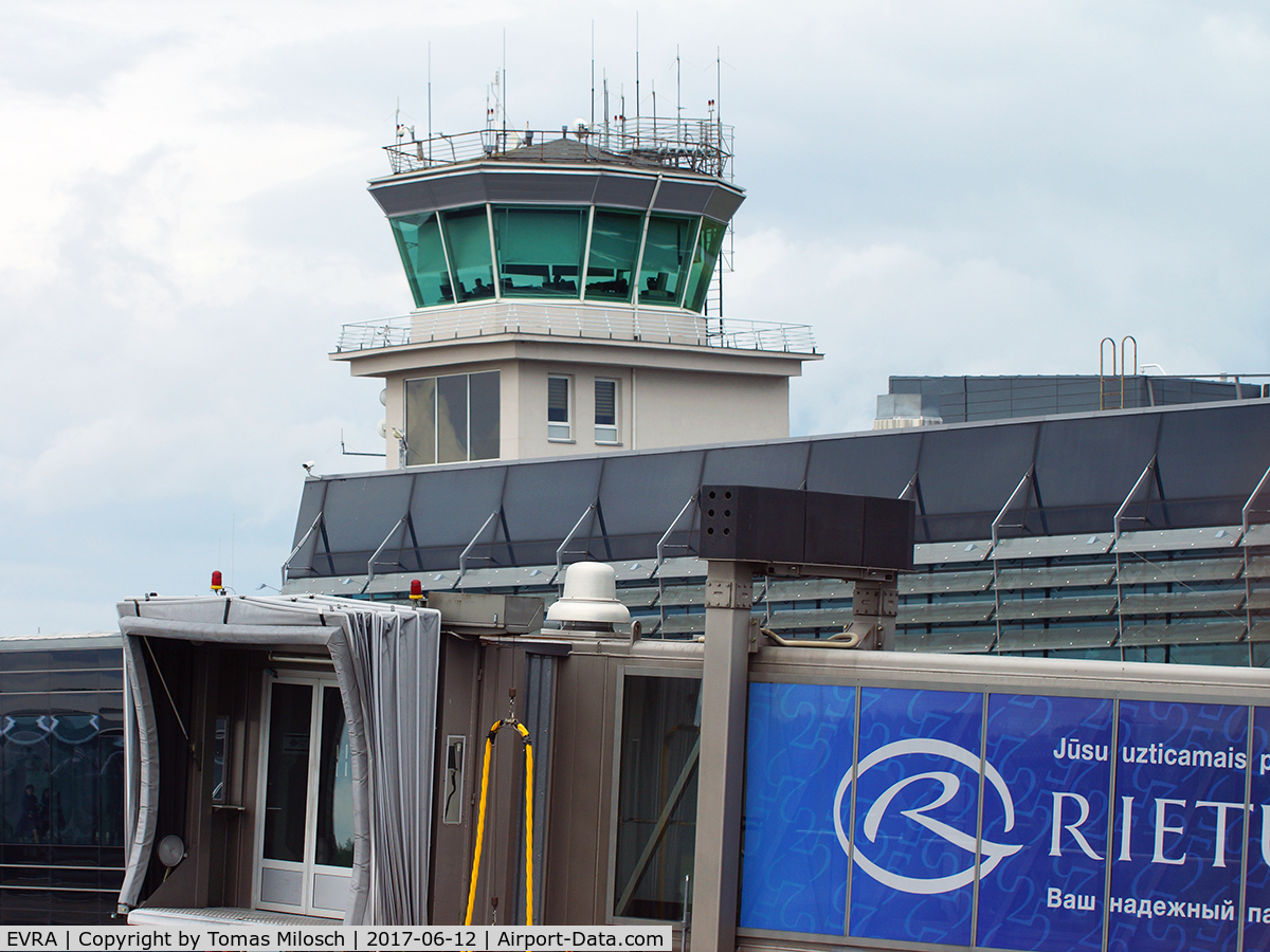 R?ga International Airport, R?ga Latvia (EVRA) - Riga airport tower, seen from Terminal B