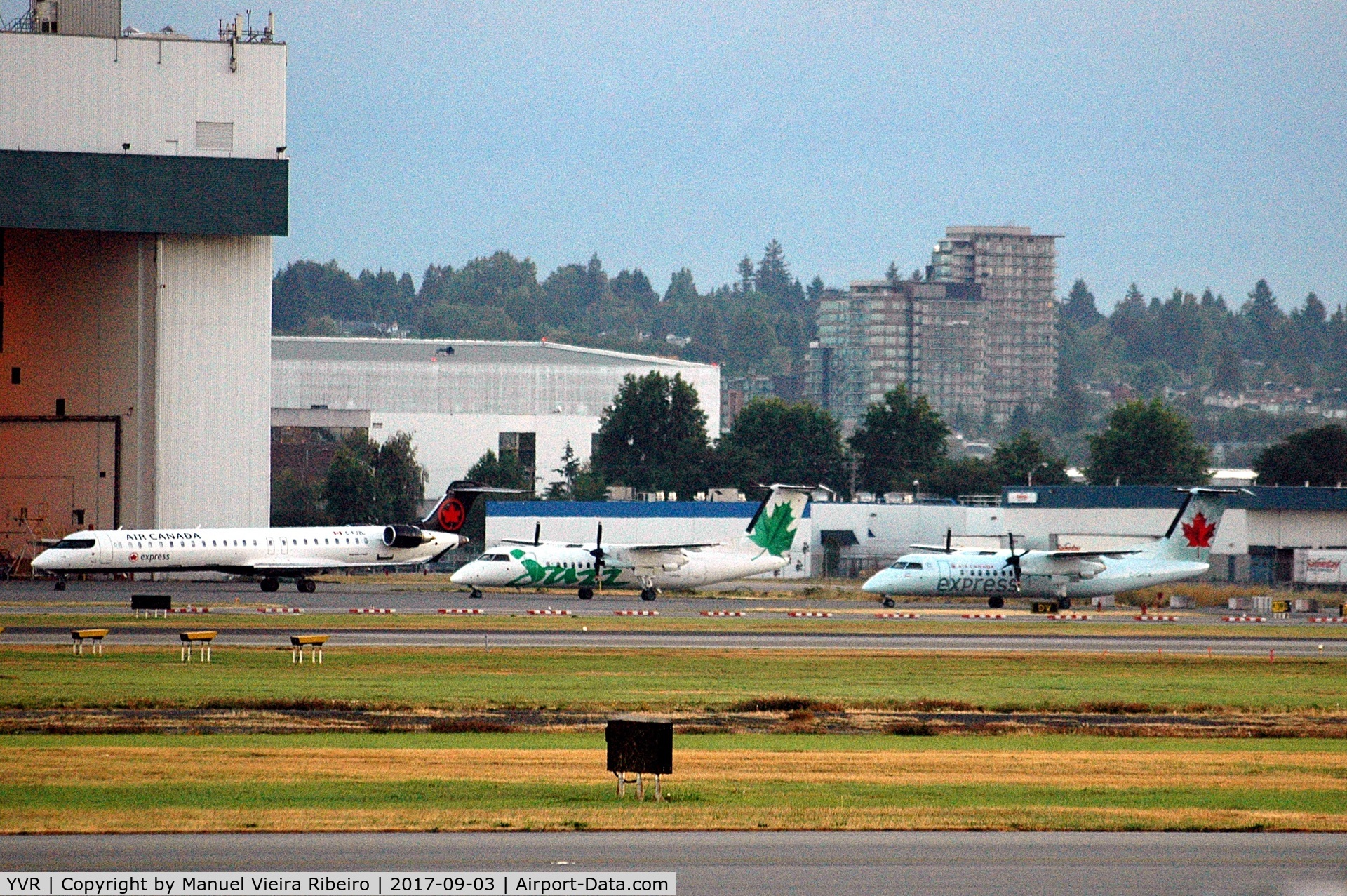 Vancouver International Airport, Vancouver, British Columbia Canada (YVR) - Three different liveries for AC Express/Jazz