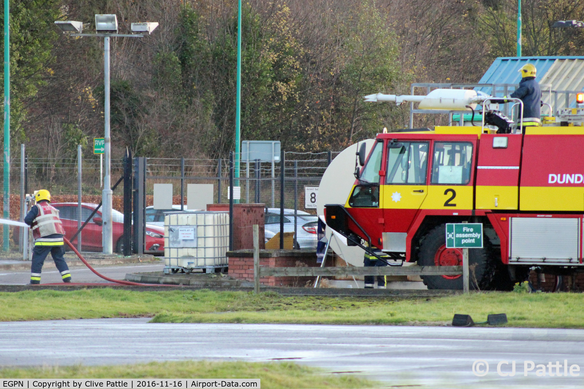 Dundee Airport, Dundee, Scotland United Kingdom (EGPN) - Dundee Fire & Rescue training