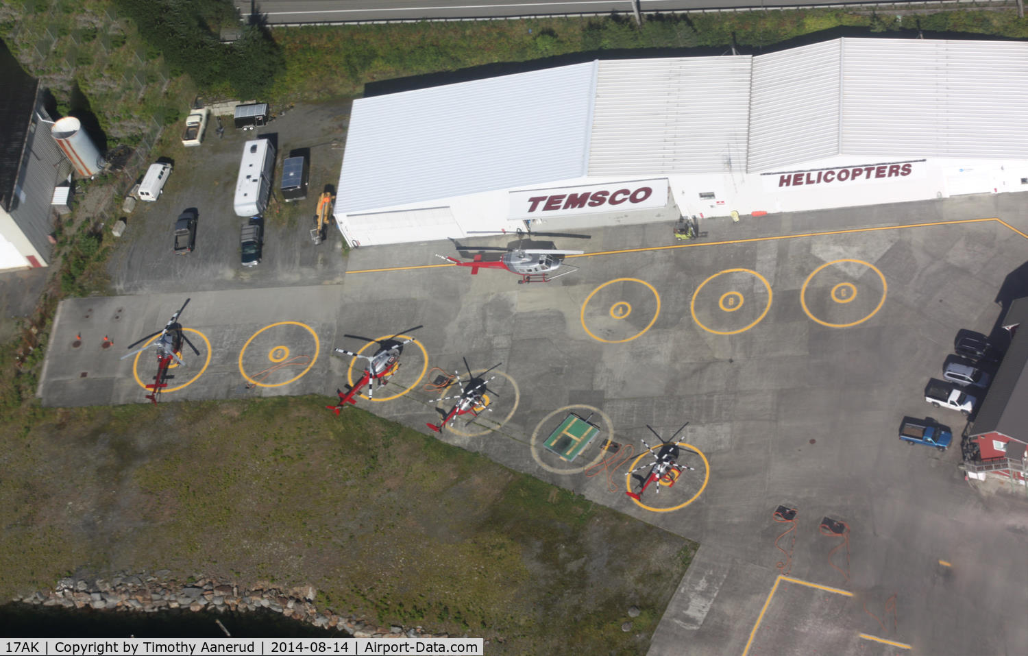 Ketchikan /temsco H/ Heliport (17AK) - Temsco Helicoptor base.  Stiched from several photos while flying by in N409PA