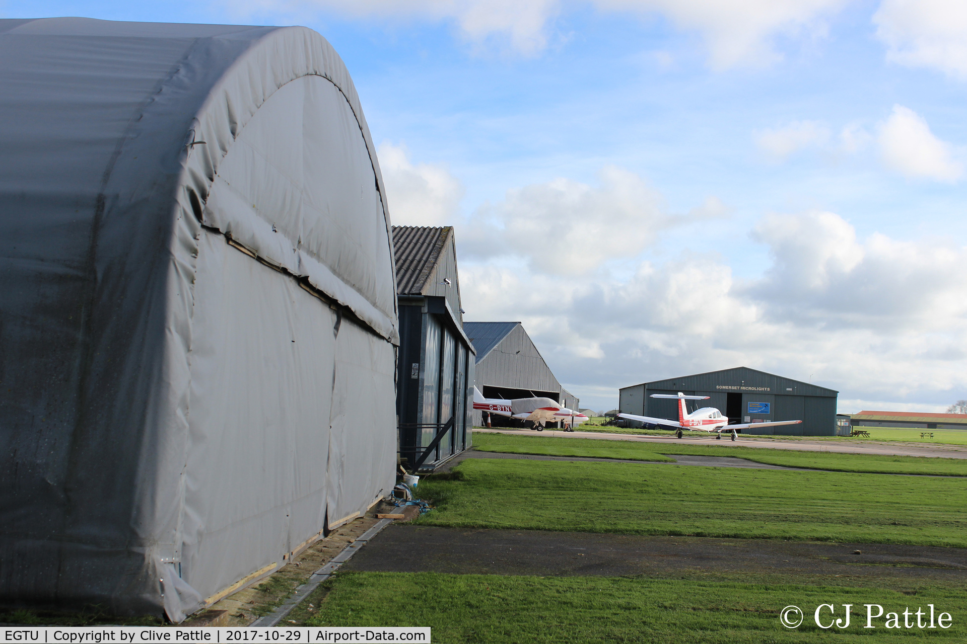 Dunkeswell Aerodrome Airport, Honiton, England United Kingdom (EGTU) - Hangar view at Dunkeswell