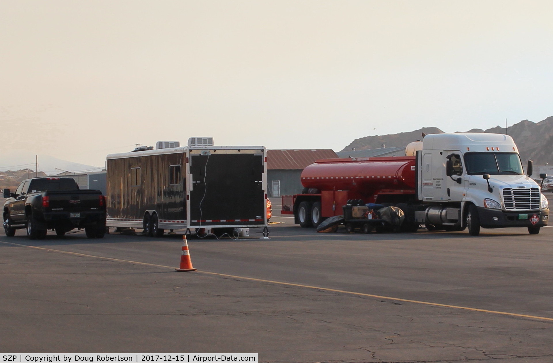Santa Paula Airport (SZP) - More support equipment for the Thomas Fire-aircraft fuels are both 100LL and Jet-A from mobile tankers. 