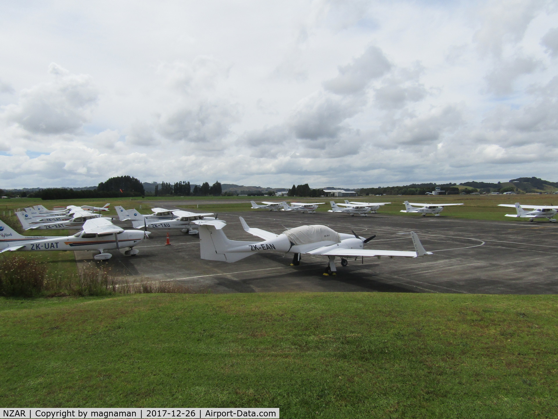 Ardmore Airport, Auckland New Zealand (NZAR) - busy (closed) flying school ramp today