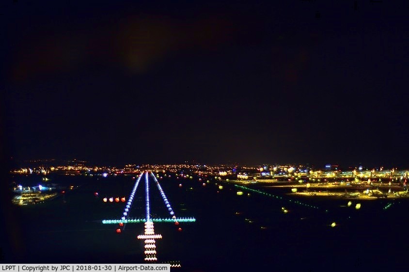 Portela Airport (Lisbon Airport), Portela, Loures (serves Lisbon) Portugal (LPPT) - Landing at night