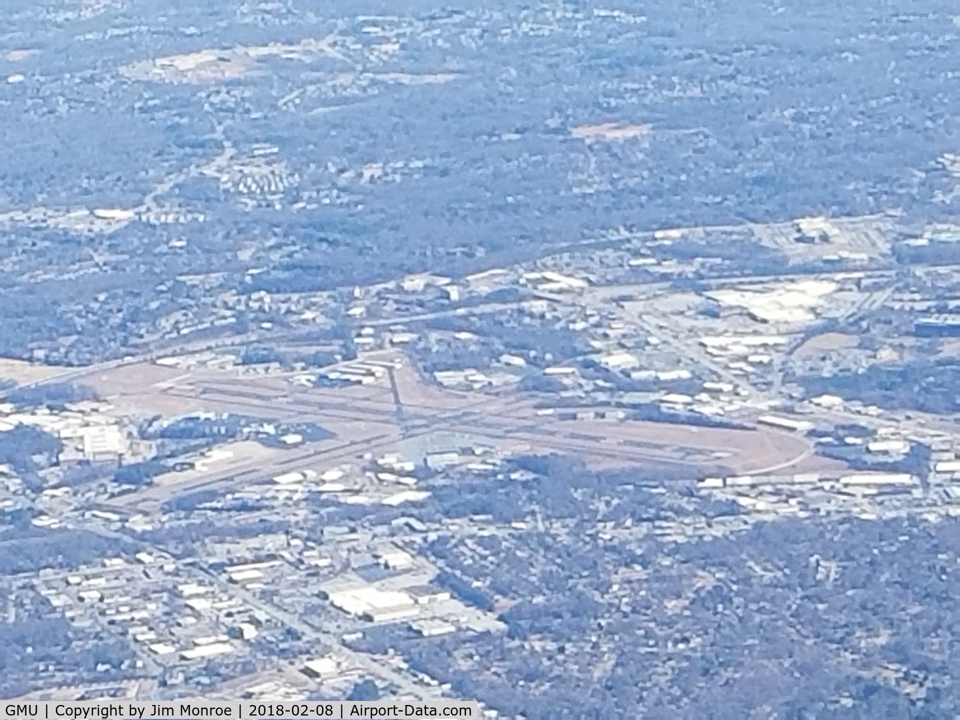 Greenville Downtown Airport (GMU) - From 9,000 feet on an Angel Flight from ATlanta to Winston Salem