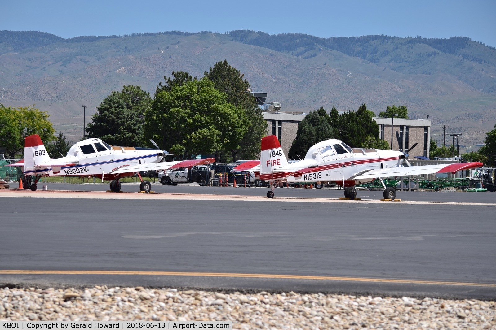 Boise Air Terminal/gowen Fld Airport (BOI) - Two Air Tractors parked on the NIFC ramp.
