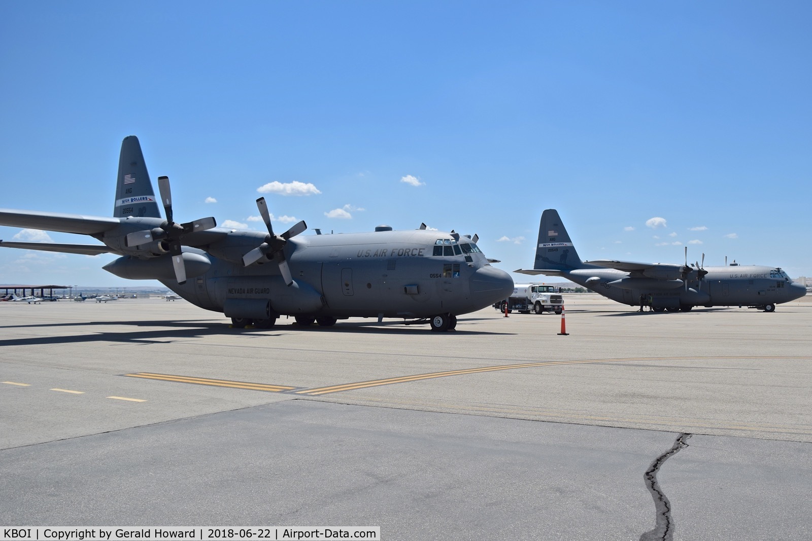 Boise Air Terminal/gowen Fld Airport (BOI) - Two C-130Hs from the Nevada Air National Guard stopped in for gas and lunch.
