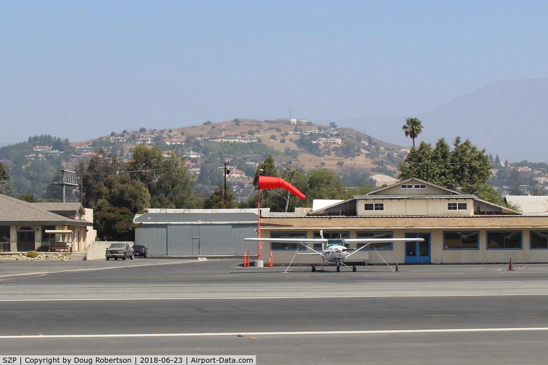 Santa Paula Airport (SZP) - New and welcome Windsock, now visible from CP Aviation Office and Ramp and all of transient Ramp. Airport now has three windsocks & revolving tetrahedron near Helipad.