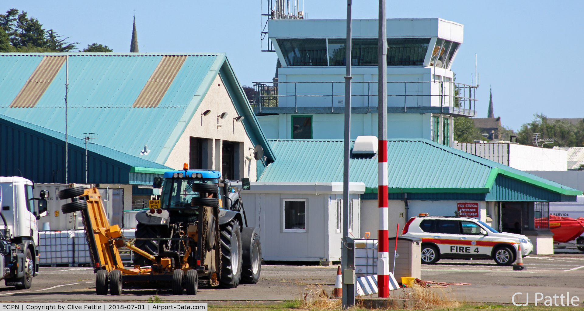 Dundee Airport, Dundee, Scotland United Kingdom (EGPN) - The ATC Tower and terminal building at Dundee EGPN basking in the summer sun.