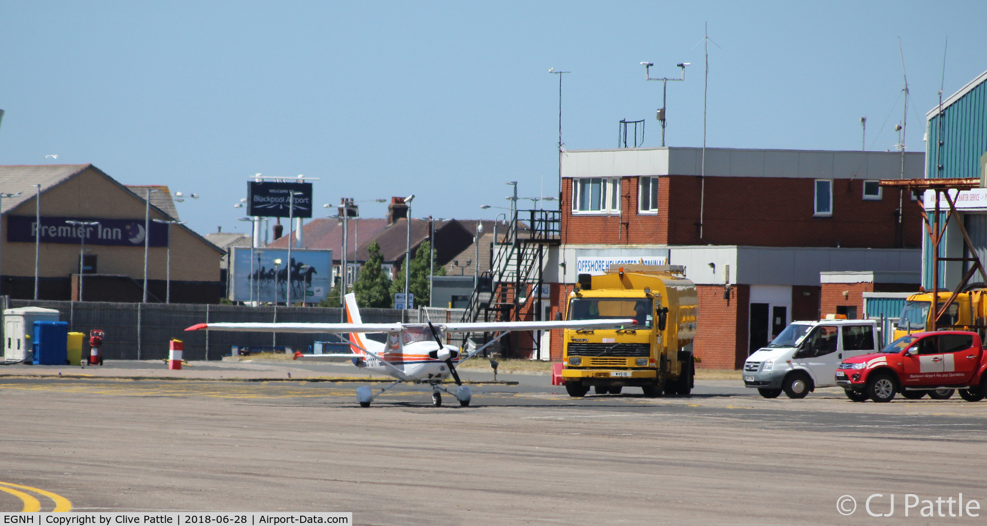 Blackpool International Airport, Blackpool, England United Kingdom (EGNH) - Apron view at Blackpool