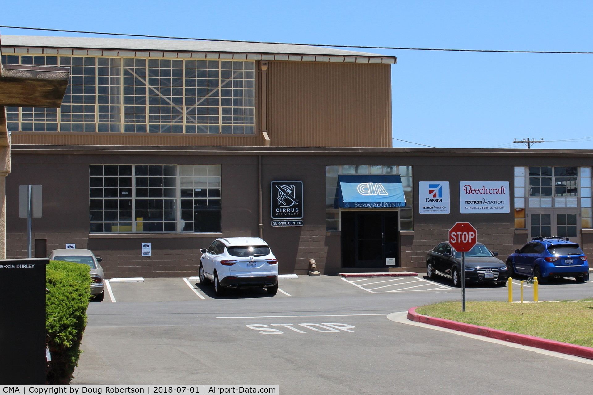 Camarillo Airport (CMA) - Channel Islands Aviation Cessna Dealer Maintenance Hanger since 1976 with other Makes officially serviced. (Textron owns both Cessna and Beech).