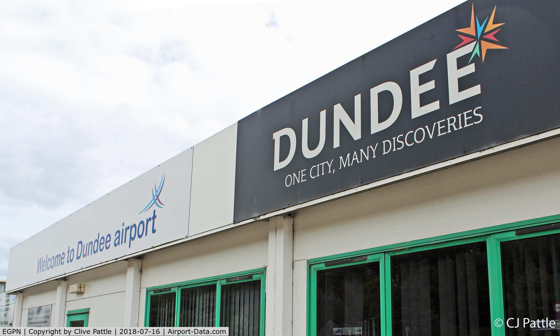 Dundee Airport, Dundee, Scotland United Kingdom (EGPN) - Dundee Airport Terminal signage.
