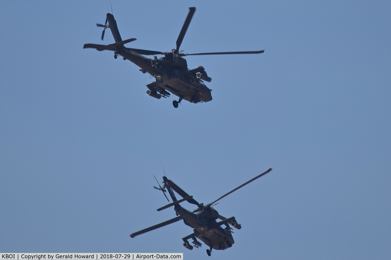 Boise Air Terminal/gowen Fld Airport (BOI) - Two AH-64s from the Royal Singapore Air Force
departing on a training mission.
