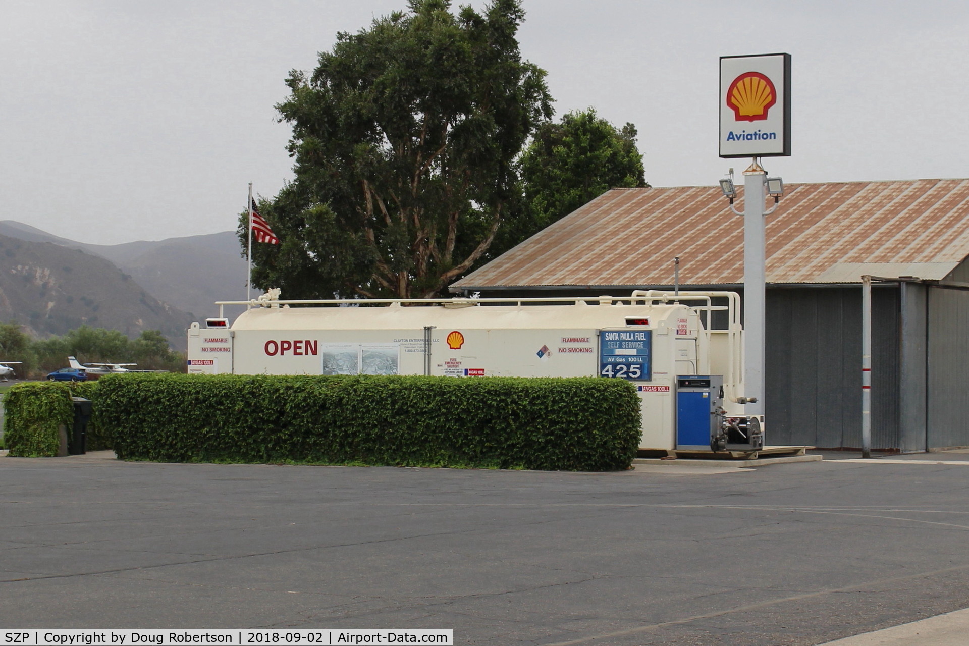 Santa Paula Airport (SZP) - Santa Paula Airport SHELL 100LL Self-Serve Fuel Dock, note lowered price