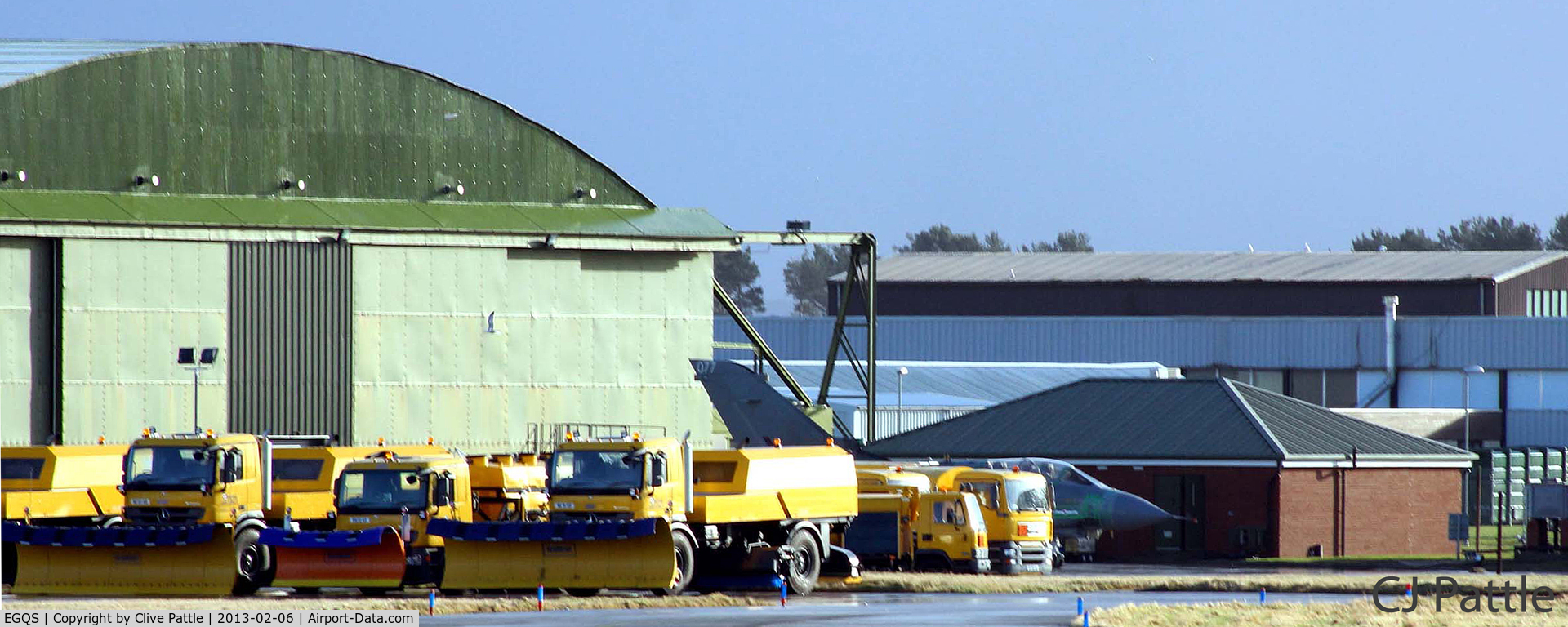 RAF Lossiemouth Airport, Lossiemouth, Scotland United Kingdom (EGQS) - Airfield Support vehicles in ready for winter action at RAF Lossiemouth