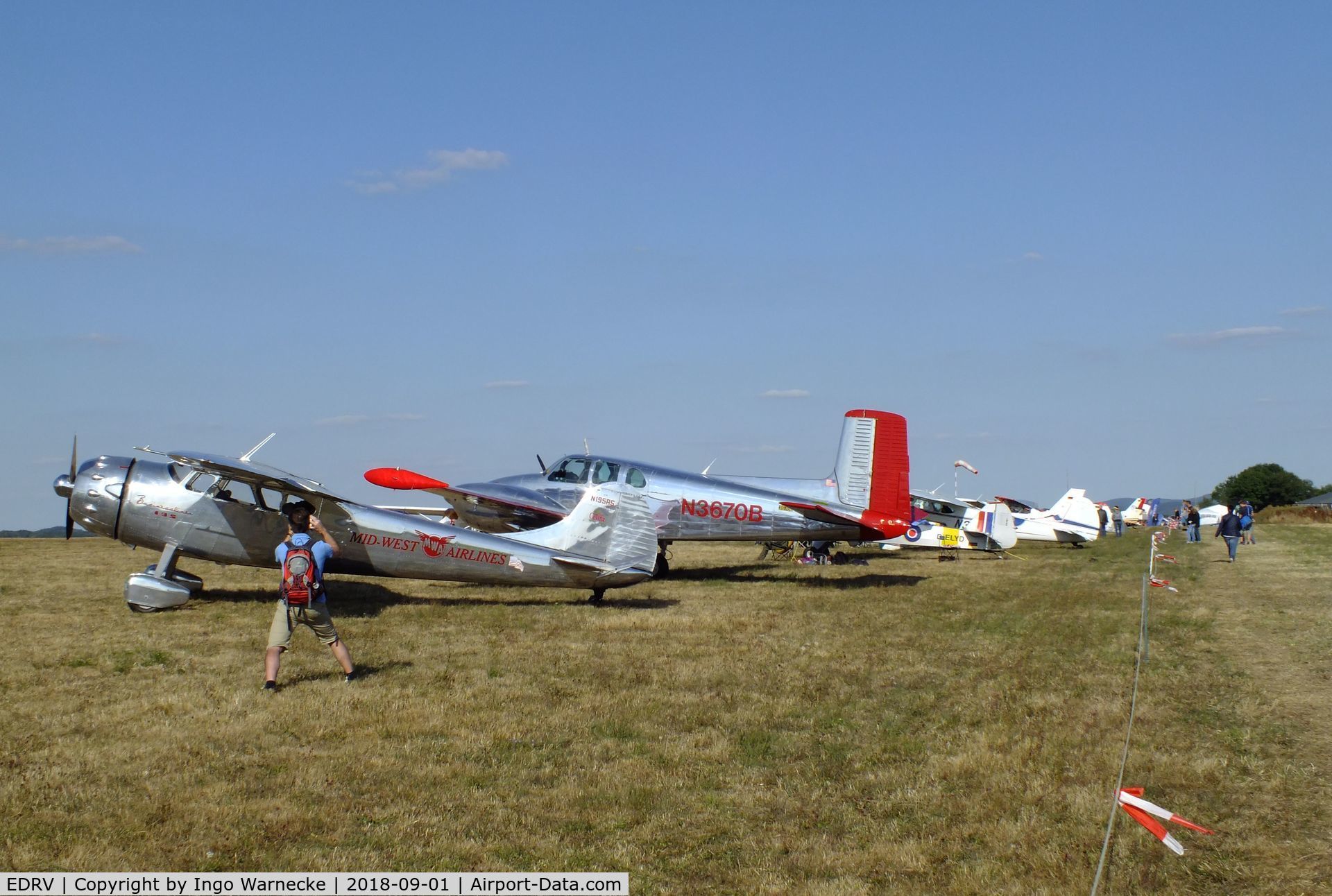 EDRV Airport - part of the flightline display during the 2018 airshow (Flugplatzfest) at Wershofen airfield