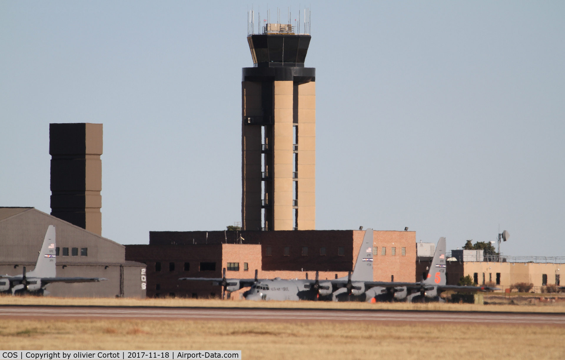 City Of Colorado Springs Municipal Airport (COS) - the control tower, Petersen AFB