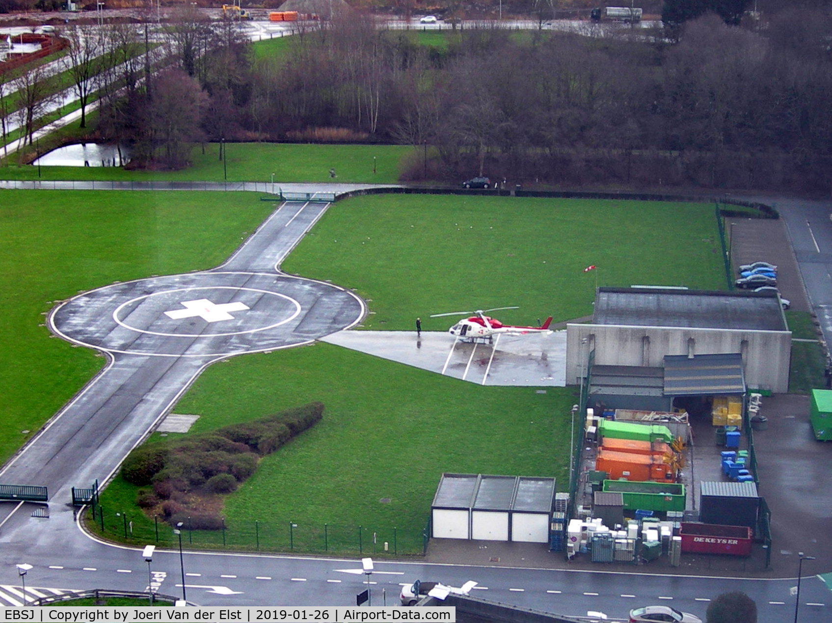EBSJ Airport - Heliport AZ Sint-Jan Clinic Brugge EBSJ, medevac helicopter OO-HSN parked on apron