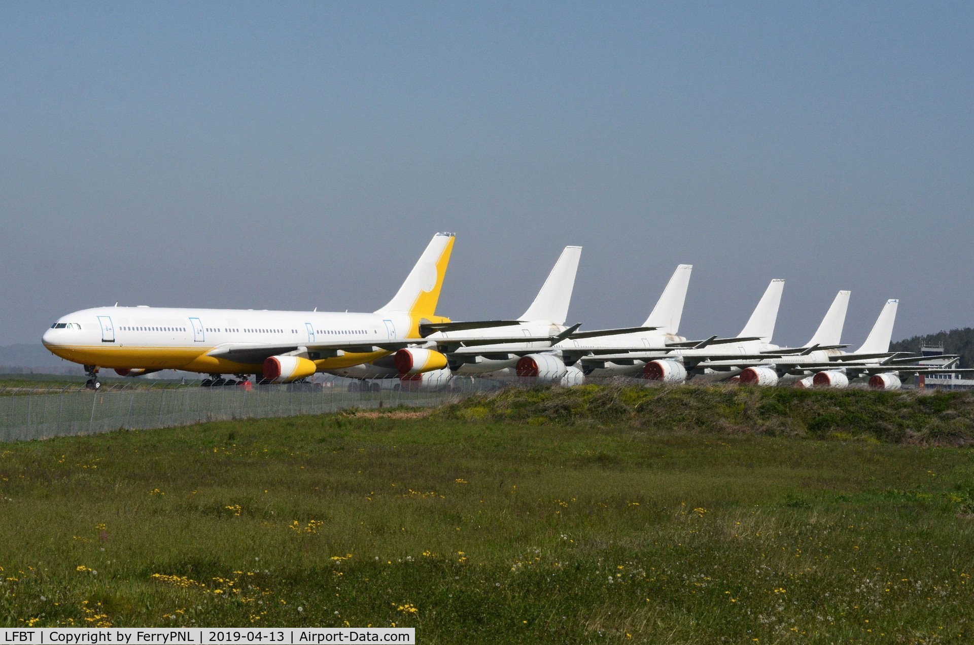 Tarbes Airport, Lourdes Pyrenees Airport France (LFBT) - Decomissioned A340's at Tarbes, France