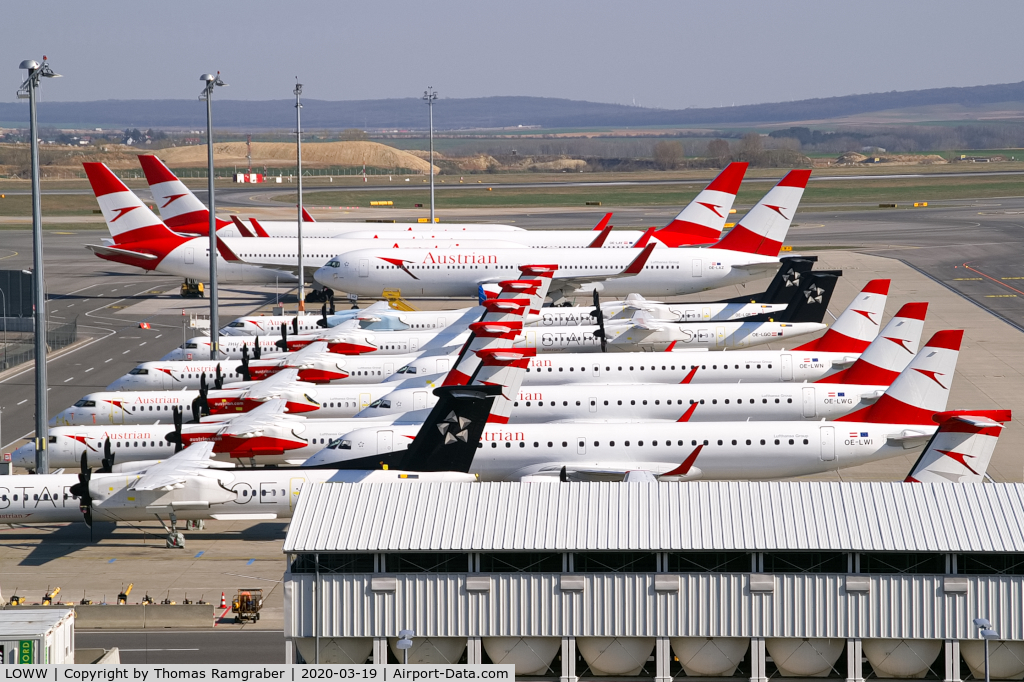 Vienna International Airport, Vienna Austria (LOWW) - Austrian Airlines' storage due to corona-crisis