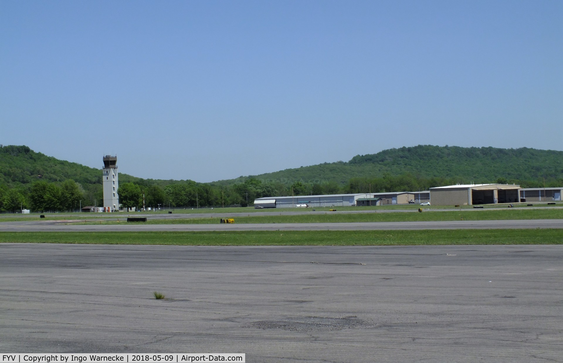 Drake Field Airport (FYV) - tower and hangars at Fayetteville Municpal Airport / Drake Field, Fayetteville AR